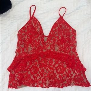 Beautiful red blouse.